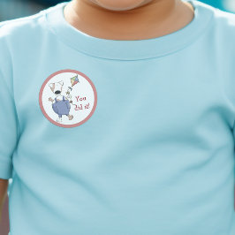 可愛い凧の子犬の報酬 ラウンドシール