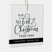 可愛い初めてのクリスマスと一緒にフォトクリスマス セラミックオーナメント (右)
