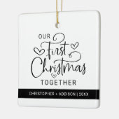 可愛い初めてのクリスマスと一緒にフォトクリスマス セラミックオーナメント (左)