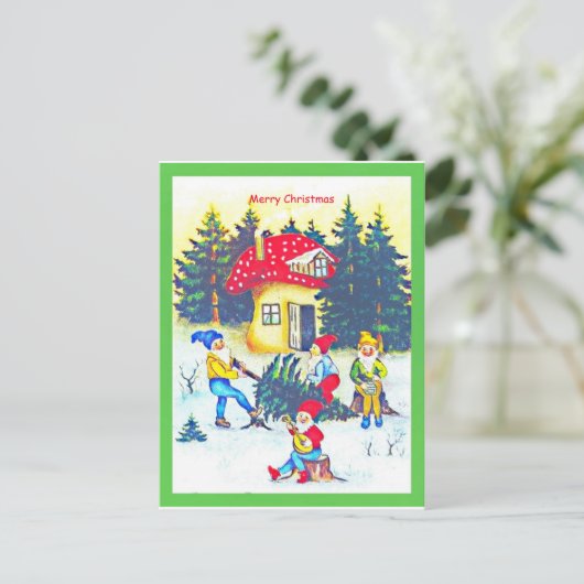 可愛い初期のトート、格言または小妖精や小人切り木 ポストカード (スタンド正面)