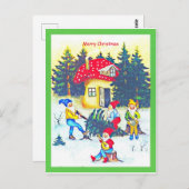 可愛い初期のトート、格言または小妖精や小人切り木 ポストカード (正面/裏面)