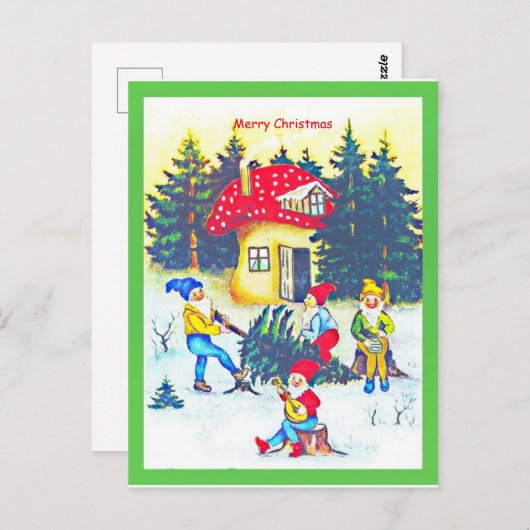 可愛い初期のトート、格言または小妖精や小人切り木 ポストカード (正面/裏面)