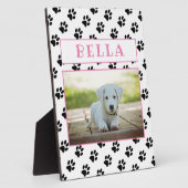 可愛い前柄ピンクのキープサケペットドッグフォト フォトプラーク (側面)