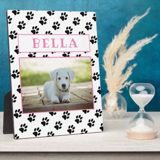 可愛い前柄ピンクのキープサケペットドッグフォト フォトプラーク (側面)