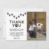 可愛い前版画ブラック誕生日ありがとう写真 カード (正面)