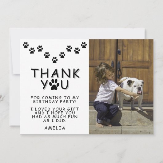 可愛い前版画ブラック誕生日ありがとう写真 カード