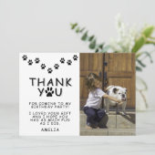 可愛い前版画ブラック誕生日ありがとう写真 カード (スタンド正面)