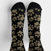 可愛い前版画愛情模様ブラック ソックス (上部)