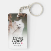 可愛い前足のペットの写真ドッグ恋人キープサケ キーホルダー (裏面)