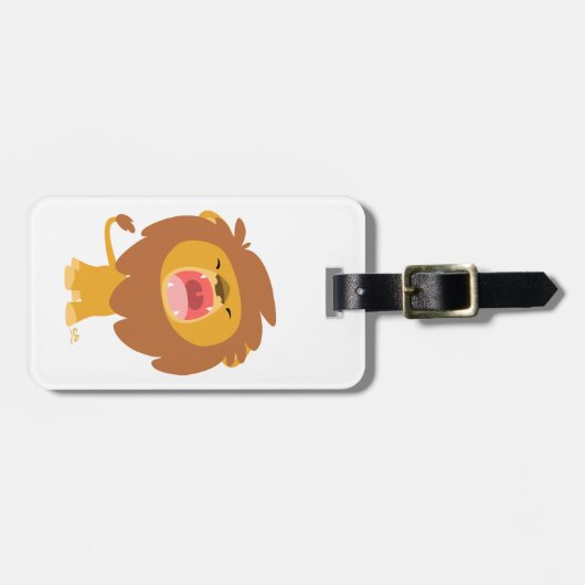 可愛い力強いライオンの漫画の荷物タグ ラゲッジタグ (正面横)