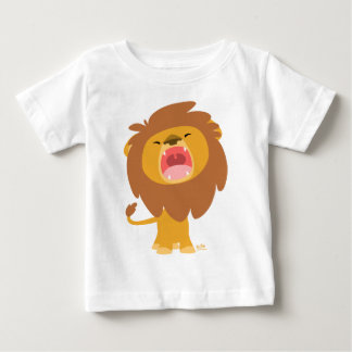 可愛い力強い轟音の漫画のライオンベビーTシャツ ベビーTシャツ