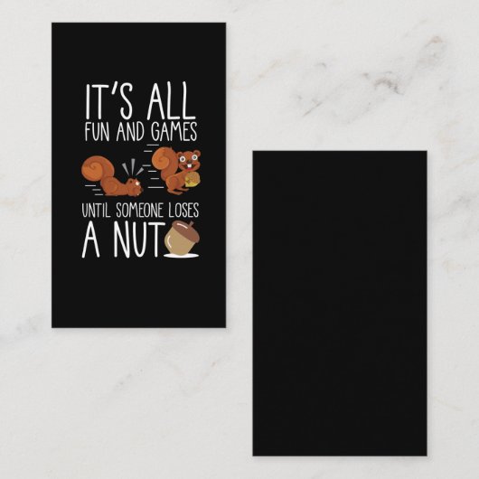 可愛い動物おもしろいの齧歯目のナッツリリス 名刺 (正面/裏面)