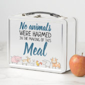 可愛い動物とのビーガンに傷ついた動物はいない メタルランチボックス (インサイチュ)
