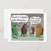 可愛い動物と強制的な食べ手のanonlyous ポストカード (正面/裏面)