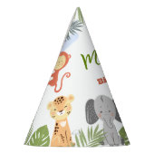 可愛い動物と最初の誕生日パーティーハット。 パーティーハット (左)