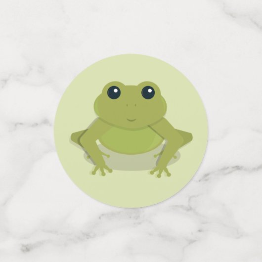 可愛い動物に変わる小さなカエル1歳の誕生日 コンフェッティ (スモール正面)