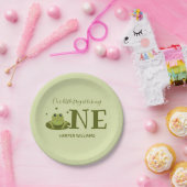 可愛い動物に変わる小さなカエル1歳の誕生日 ペーパープレート (パーティー)