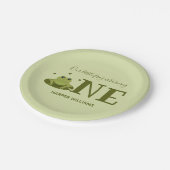 可愛い動物に変わる小さなカエル1歳の誕生日 ペーパープレート (アングル)