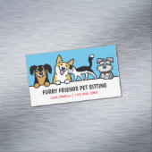 可愛い動物に座る犬と猫のペット気におもしろい マグネット名刺 (インサイチュ)