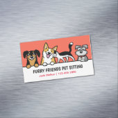 可愛い動物に座る犬と猫のペット気におもしろい マグネット名刺 (インサイチュ)