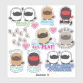 可愛い動物のカモノハシの足跡ステッカーセット シール (シート)