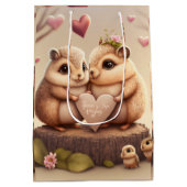 可愛い動物の愛ミディアム抱き枕 ミディアムペーパーバッグ (裏面)