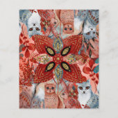 可愛い動物の赤と青の赤とシャワー招待 (裏面)