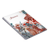 可愛い動物の赤と青の赤とシャワー招待 ノートブック (右側)