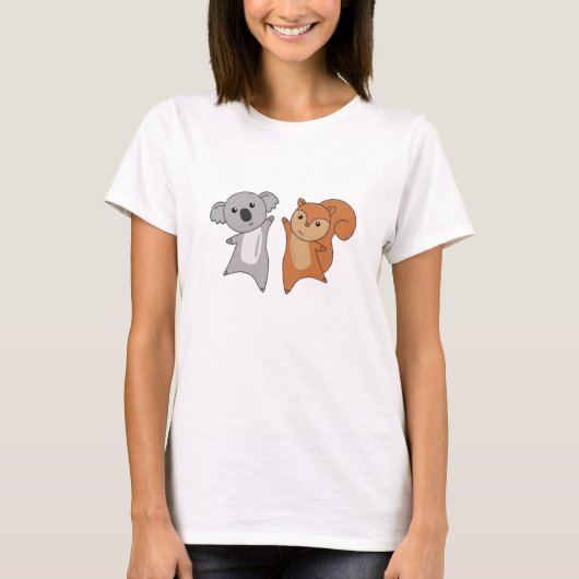 可愛い動物を愛するコアラ・リス Tシャツ (正面)