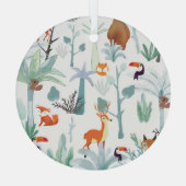 可愛い動物:熱帯林のドードル。 ガラスオーナメント (裏面)