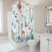 可愛い動物：熱帯林のドードル。 シャワーカーテン (インサイチュ)