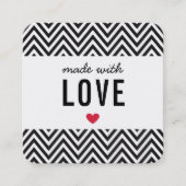 可愛い包装シェブロンで作る]白黒 スクエア名刺 (正面)