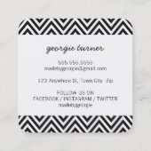 可愛い包装シェブロンで作る]白黒 スクエア名刺 (裏面)