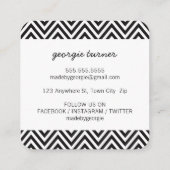 可愛い包装シェブロン白黒製 スクエア名刺 (裏面)