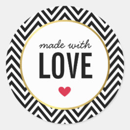 可愛い包装シェブロン白黒製 ラウンドシール