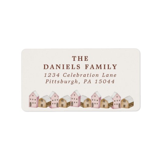 可愛い北欧モダン北欧スカンジナチュラルハウスアドレスl ラベル (正面)