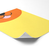 可愛い半顔犬の漫画よくはしゃぐ- 2Dフラット ポスター (角)