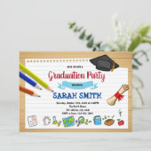 可愛い卒業パーティーの招待 招待状 (スタンド正面)