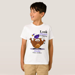 可愛い卒業フクロウ Tシャツ