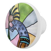 可愛い南西部の部屋のデコフェイクールステンドグラス セラミックノブ (右)