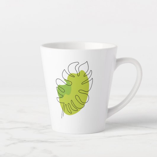 可愛い単線アートの熱帯性単株 カフェラテマグ (右)