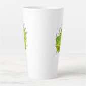 可愛い単線アートの熱帯性単株 カフェラテマグ (正面)