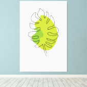 可愛い単線アートの熱帯性単株 キャンバスプリント (インサイチュ (ウッドフロア))