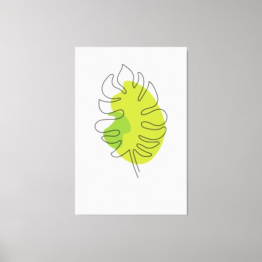 可愛い単線アートの熱帯性単株 キャンバスプリント (正面)