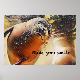 可愛い印鑑野生動物ポップ・アートのアートがあなたにスマイルポスター ポスター