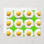 可愛い卵のライムグリーン背景 シーズンポストカード (正面/裏面)