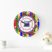 可愛い原色チョオトレイン ラージ壁時計 (ホーム)