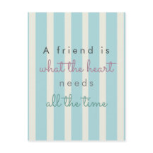 可愛い友情感動的引用文ストライプ青