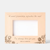 可愛い友達引用文花木枠を彫った レーザー彫刻フレーム (正面)