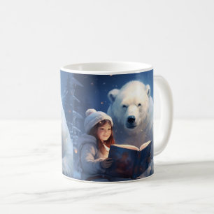 可愛い友達 – Polar Bear & Girl読's a Book コーヒーマグカップ